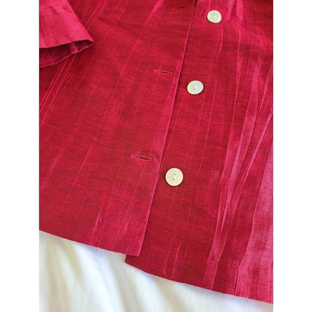 Chico's‎ Basic Jacket Womens 3 Red Button Front L… - image 4